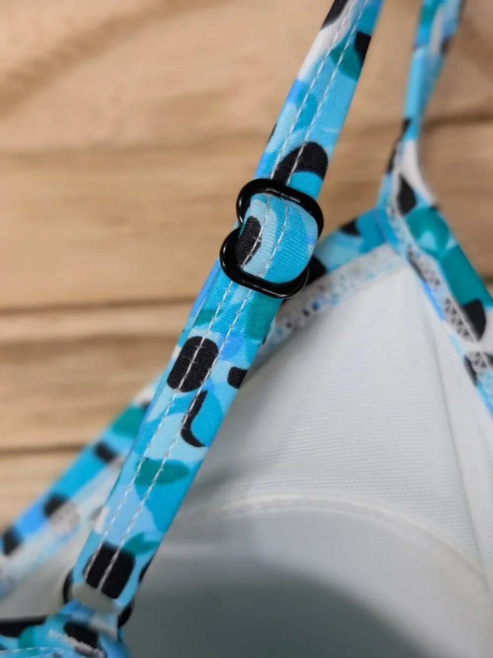 Croft & Barrow Blue Speckled Spaghetti Strap Tankini Size 14